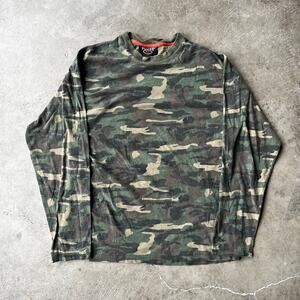 VINTAGE PLUGG CAMO LONGSLEEVE SHIRT MENS LARGE Y2K 00S